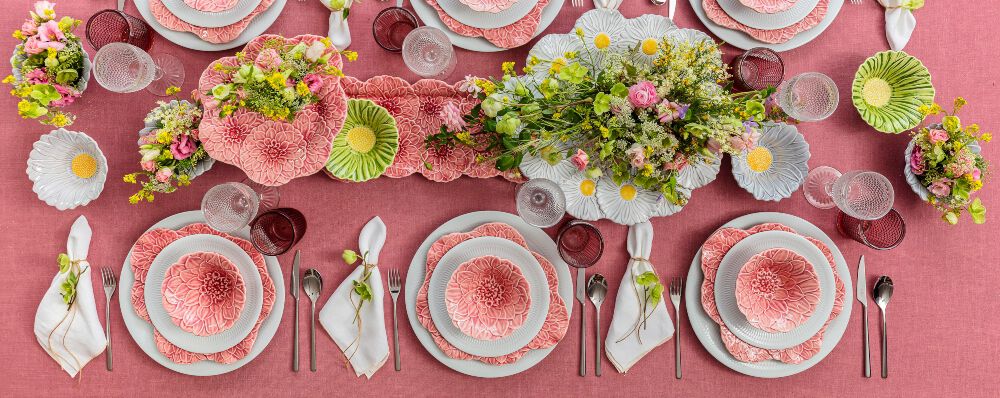 READY STOCK] Bordallo Pinheiro Maria Flor Plate 23cm Cosmos Set Of 4